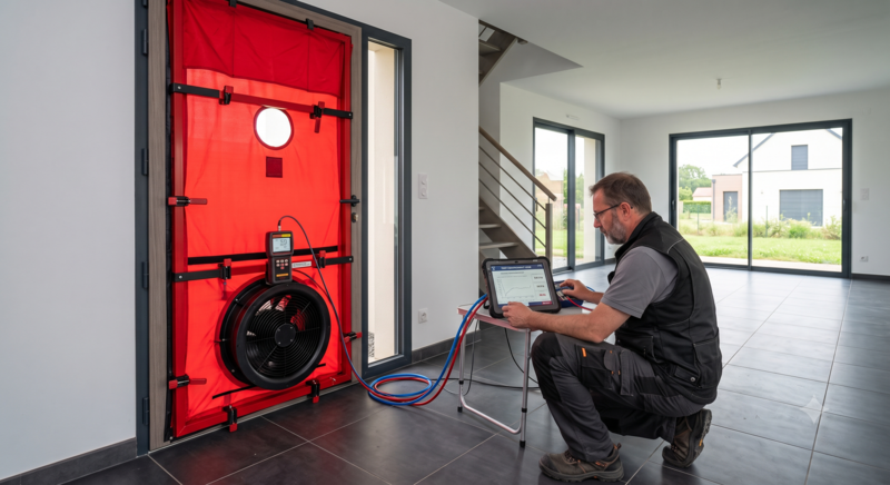 Technicien réalisant un contrôle sur chantier